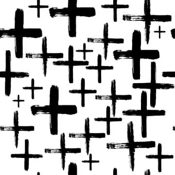 Seamless vector brush cross pattern. Illustrazione stock