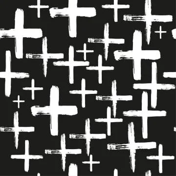 Seamless vector brush cross pattern. Illustrazione stock