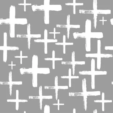 Seamless vector brush cross pattern. Stock Illustration