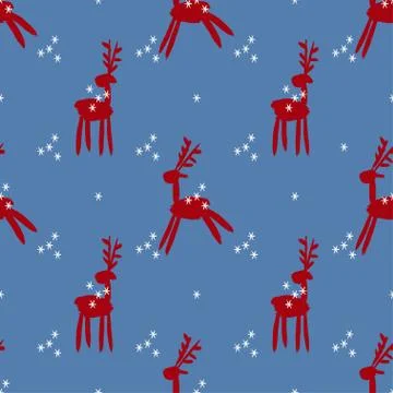 Seamless vector brush pattern with deers. Stockillustratie