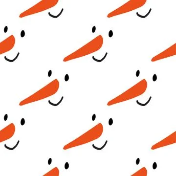 Seamless vector brush pattern with snowmen. Stock Illustration
