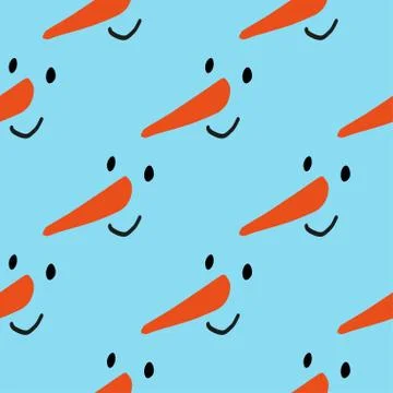 Seamless vector brush pattern with snowmen. Stock Illustration