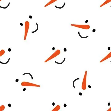Seamless vector brush pattern with snowmen. Stock Illustration
