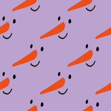 Seamless vector brush pattern with snowmen. Illustrazione stock