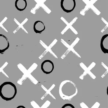 Seamless vector brush XO pattern. Stock Illustration