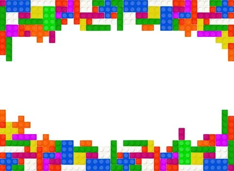 Seamless vector of building brick blocks toy like Lego. Colorful plastic toy Stock Illustration