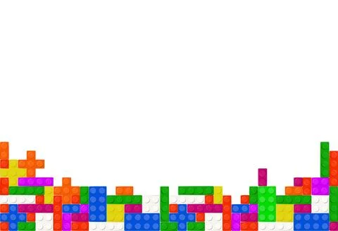 Seamless vector of building brick blocks toy like Lego. Colorful plastic toy イラスト素材