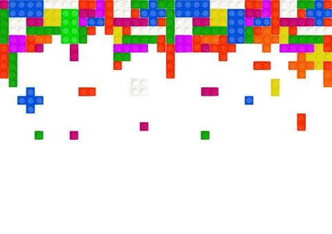 Seamless vector of building brick blocks toy like Lego. Colorful plastic toy イラスト素材