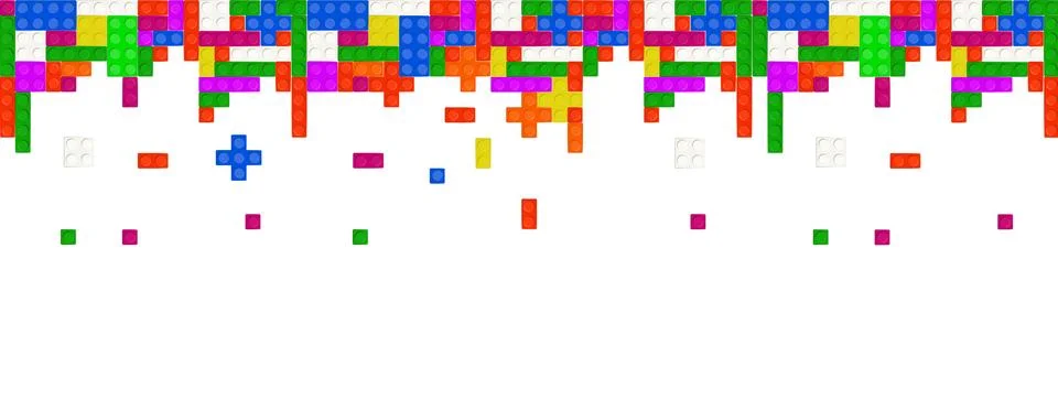 Seamless vector of building brick blocks toy like Lego. Colorful plastic toy イラスト素材