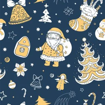Seamless vector christmas pattern Stock Illustration