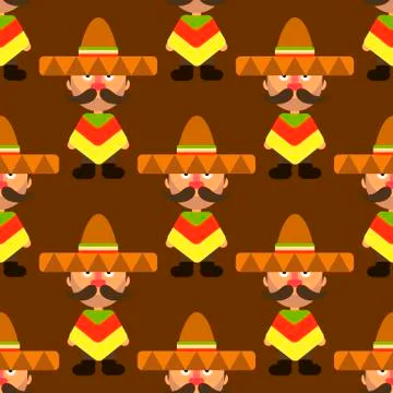 Seamless vector colorful Mexican pattern Illustrazione stock