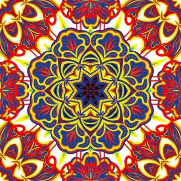 Seamless vector colorful pattern. East ornament with colorful details on the Illustrazione stock