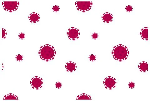 Seamless vector with coronaviruses, Covid-19 viruses, minimal flat style Stock Illustration