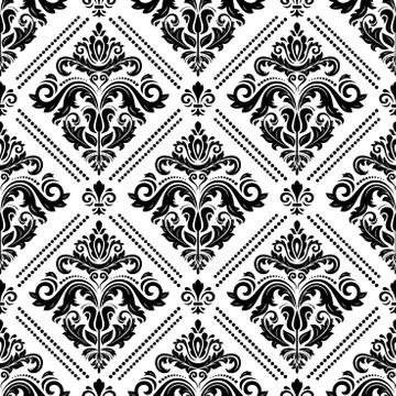 Seamless Vector Damask Pattern Stock Illustration