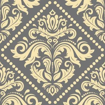 Seamless Vector Damask Pattern Stock Illustration