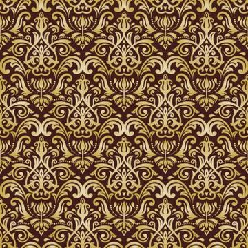 Seamless Vector Damask Pattern Stock Illustration