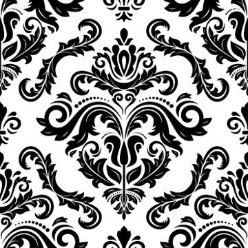Seamless Vector Damask Pattern Stock Illustration
