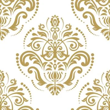 Seamless Vector Damask Pattern Stock Illustration
