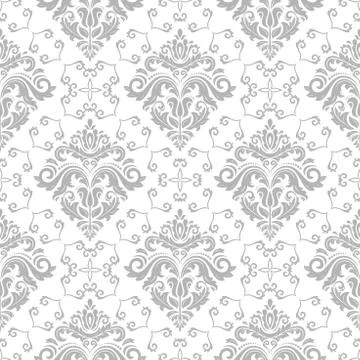 Seamless Vector Damask Pattern Stock Illustration