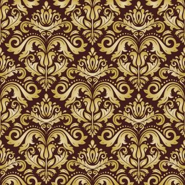 Seamless Vector Damask Pattern Stock Illustration