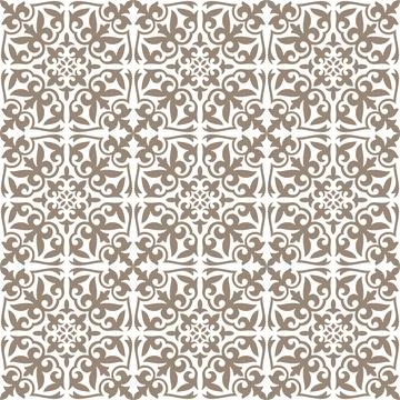 Seamless, vector damask pattern, rendered in gold. This classic arabesque design イラスト素材