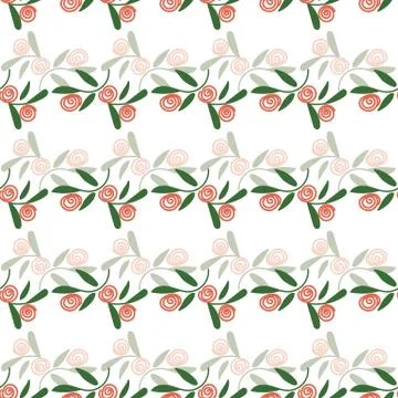Seamless vector decorative pattern with doodle roses Stock Illustration