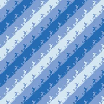 Seamless vector diagonal stripes pattern with sledding people Stock Illustration