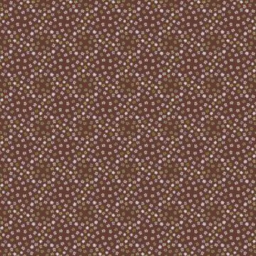 Seamless vector ditsy pattern with small scale flowers on a brown background Stock Illustration