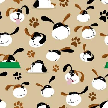 Seamless Vector Dog Pattern Stock Illustration