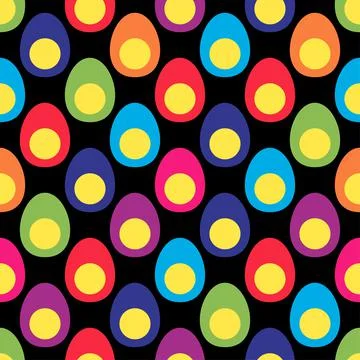 Seamless vector easter eggs pattern. Colorful endless background. EPS 10. 스톡 일러스트