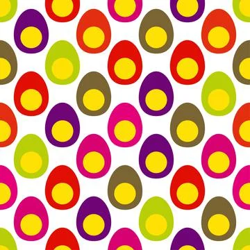 Seamless vector easter eggs pattern. Colorful endless background. EPS 10. 스톡 일러스트