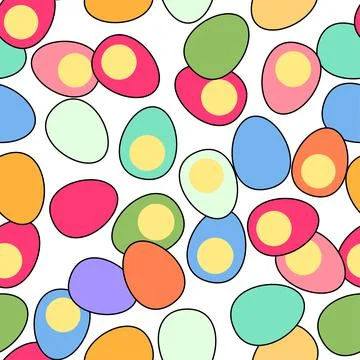 Seamless vector easter eggs pattern. Colorful endless background. EPS 10. Stock Illustration