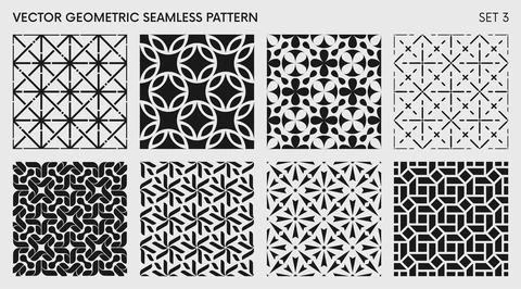 Seamless vector elegant abstract geometric pattern for various design, Blac.. Stock Illustration