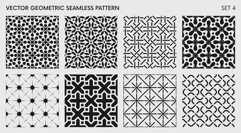 Seamless vector elegant abstract geometric pattern for various design, Blac.. Illustrazione stock