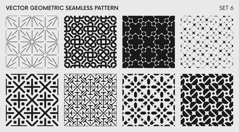Seamless vector elegant abstract geometric pattern for various design, Blac.. Stock Illustration