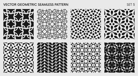 Seamless vector elegant abstract geometric pattern for various design, Blac.. Illustrazione stock