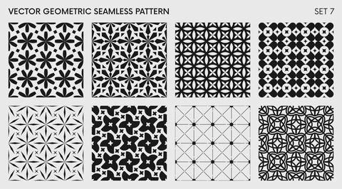 Seamless vector elegant abstract geometric pattern for various design, Blac.. Stock Illustration