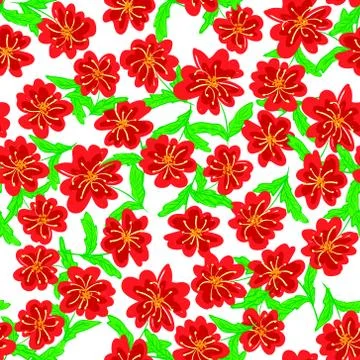 Seamless vector floral background drawn by hand Stock Illustration