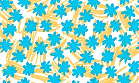 Seamless vector floral background drawn by hand Stock Illustration