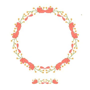 Seamless vector floral brush. Spring flower frame. Wreath. Stock Illustration