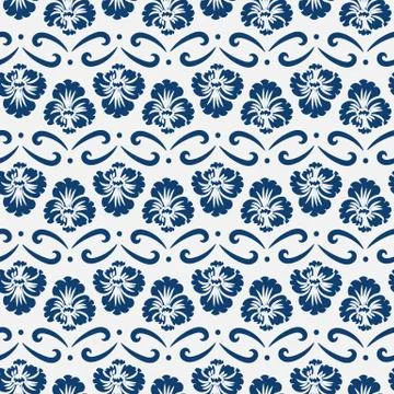 Seamless vector floral pattern with blue blooms Stock-Illustration