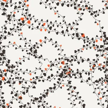 Seamless vector floral pattern of curved vines Stock Illustration