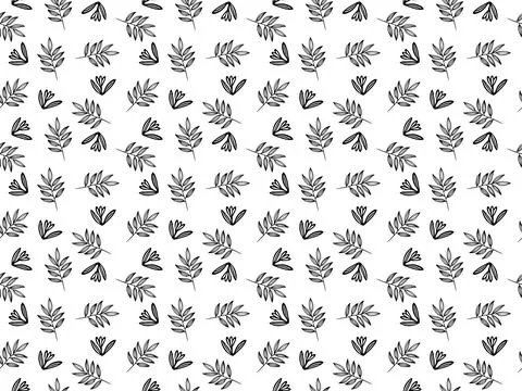Seamless Vector floral pattern in Doodle style. Stock Illustration