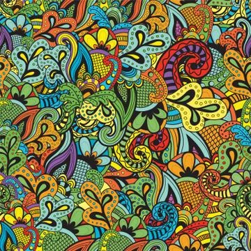 Seamless Vector floral pattern Stock Illustration