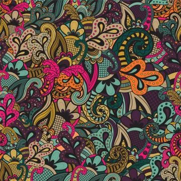 Seamless Vector floral pattern Stock Illustration