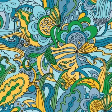 Seamless Vector floral pattern Stock Illustration