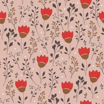 Seamless vector floral pattern Stock Illustration
