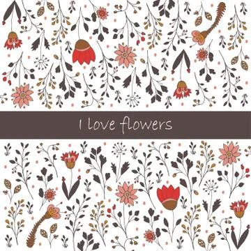 Seamless vector floral pattern Stock Illustration