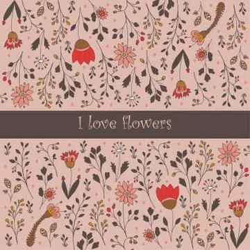 Seamless vector floral pattern Stock Illustration