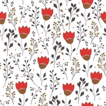Seamless vector floral pattern Stock Illustration